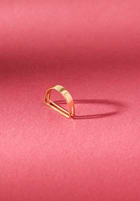 Gold Plated Crescent Ring